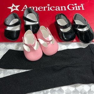 American Girl Doll Brand Shoes and Tights. EUC